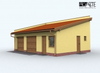 G85 szkielet drewniany projekt garażu dwustanowiskowego z pomieszczeniami gospodarczymi. Obraz #5