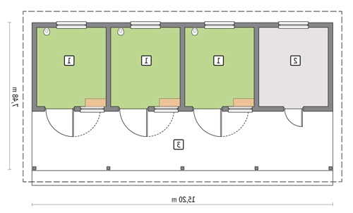 SC08S Stajnia dla 3 koni