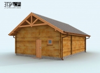 G84 garaż dwustanowiskowy z bali drewnianych. Obraz #8