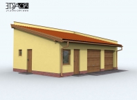 G85 szkielet drewniany projekt garażu dwustanowiskowego z pomieszczeniami gospodarczymi. Obraz #5