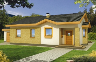 STOKROTKA wersja B większa z pojedynczym garażem