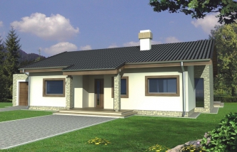 ANTEK wersja B z pojedynczym garażem paliwo stałe