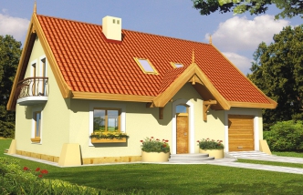TYMEK energo+ wersja C z poj. garażem i ścianką kolankową