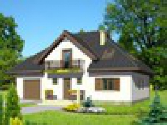 ANGELA wersja C z pojedynczym garażem z prawej wysuniętym