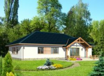 GIENIA wersja E z garażem podwójnym strop drewniany