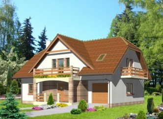 JEŻYNKA wersja B z pojedynczym garażem