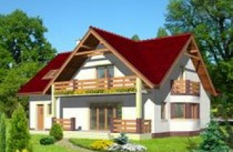 KONWALIA wersja C z pojedynczym garażem układ L