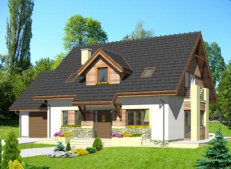 SIELANKA 30 st. wersja A dach 2-spadowy z podwójnym garażem