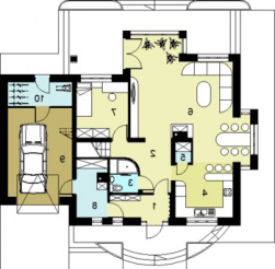 SIELANKA 30 st. wersja B dach 4-spadowy z podwójnym garażem