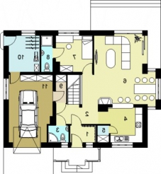 SŁONECZNIK wersja A z podw. gar. na wąską działkę