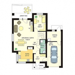 MILENKA wersja A z pojedynczym garażem