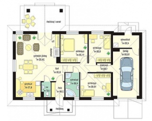 ANTEK wersja C z podwójnym garażem paliwo stałe