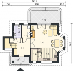 ASTON paliwo stałe wersja B z garażem z boku