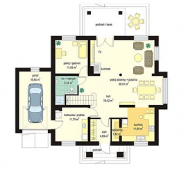 ALABAMA 4 wersja C pojedynczy garaż