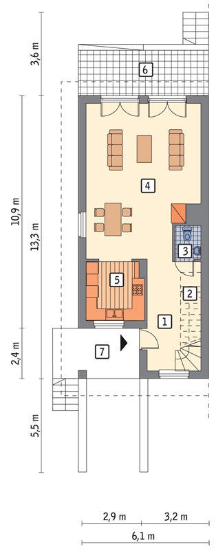 BCC203c Szczupły - wariant III (bliźniak, podpiwniczony)