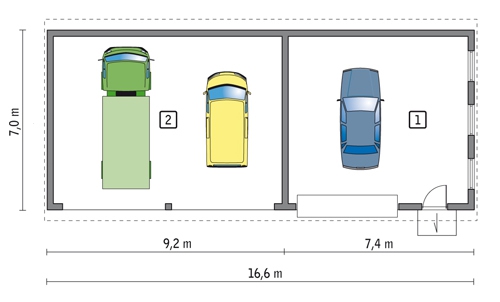GMC48c Budynek garażowo-magazynowy z wiatą
