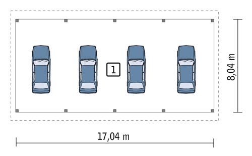 GM03 Wiata garażowo-magazynowa