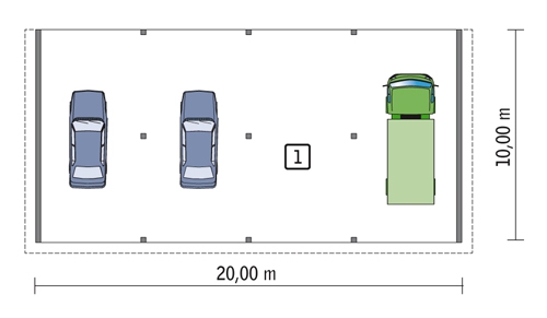 GMC40 Wiata garażowo-magazynowa