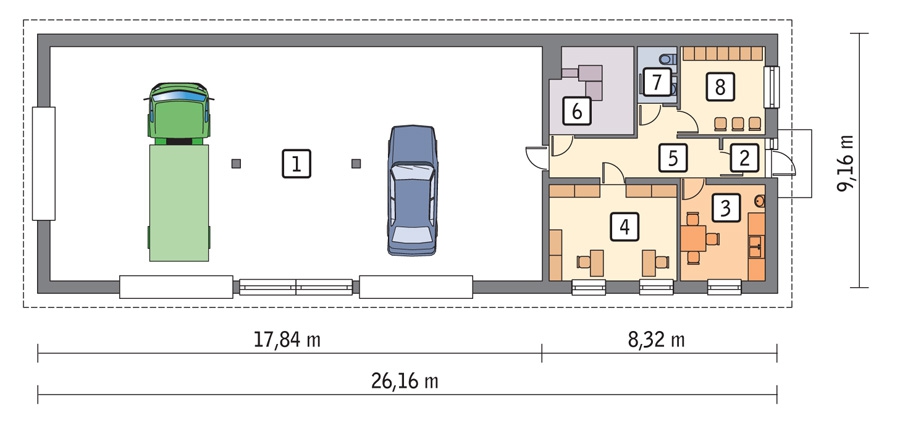 GMC21b Budynek garażowo-magazynowy z pom. pomocniczymi