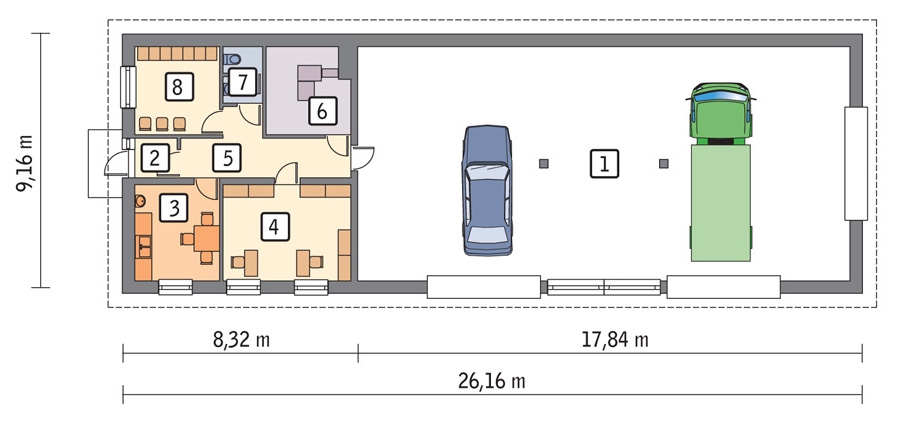 GMC21b Budynek garażowo-magazynowy z pom. pomocniczymi