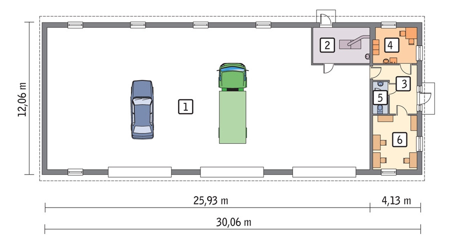 GMC58 Budynek garażowo-magazynowy z częścią socjalno-biurową