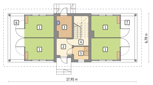 S09 Stajnia dla 4 koni, z częścią mieszkalną