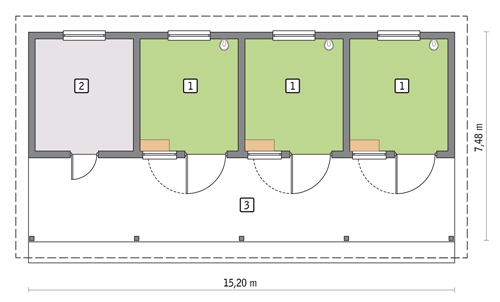 SC08S Stajnia dla 3 koni