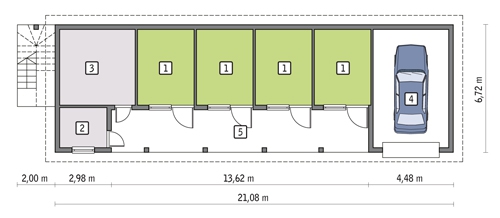 SC14a Stajnia dla 4 koni z poddaszem gospodarczym