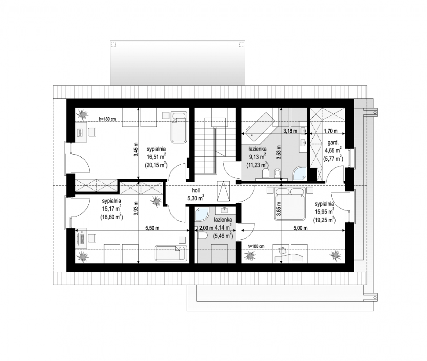 Party wariant B - rzut Poddasze