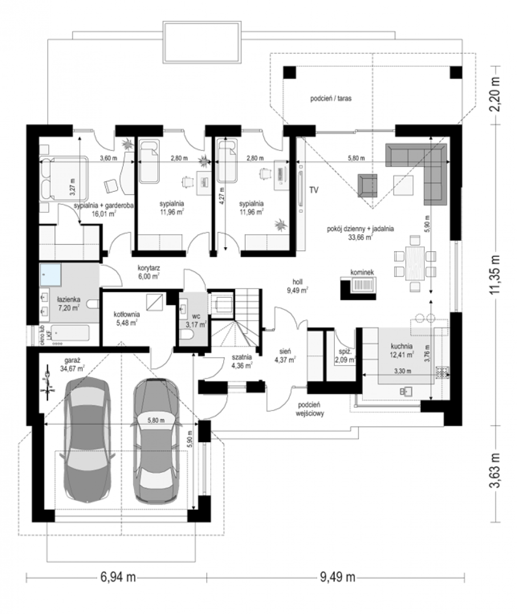 Parterowy 3 - rzut Parter