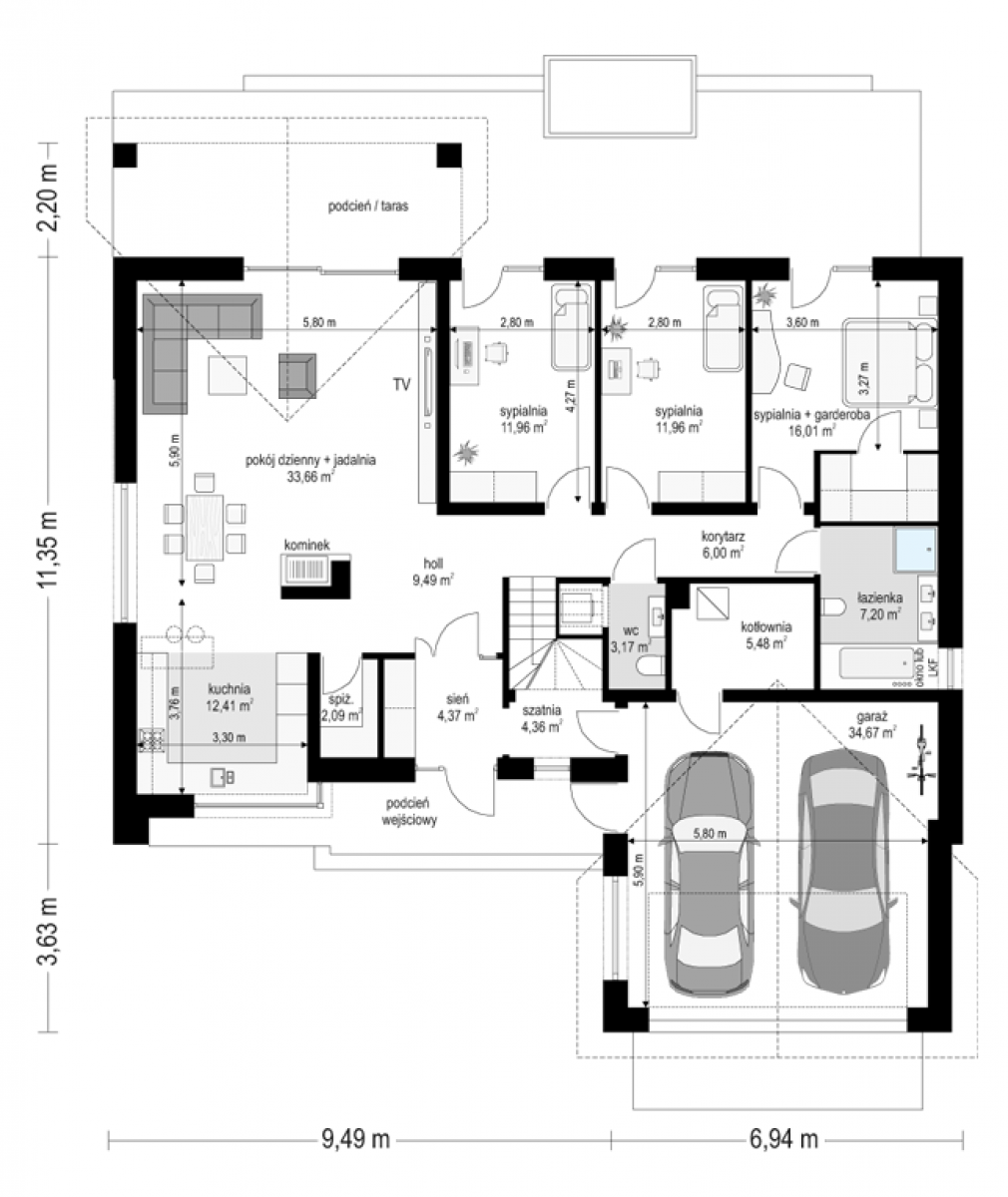 Parterowy 3 - rzut Parter