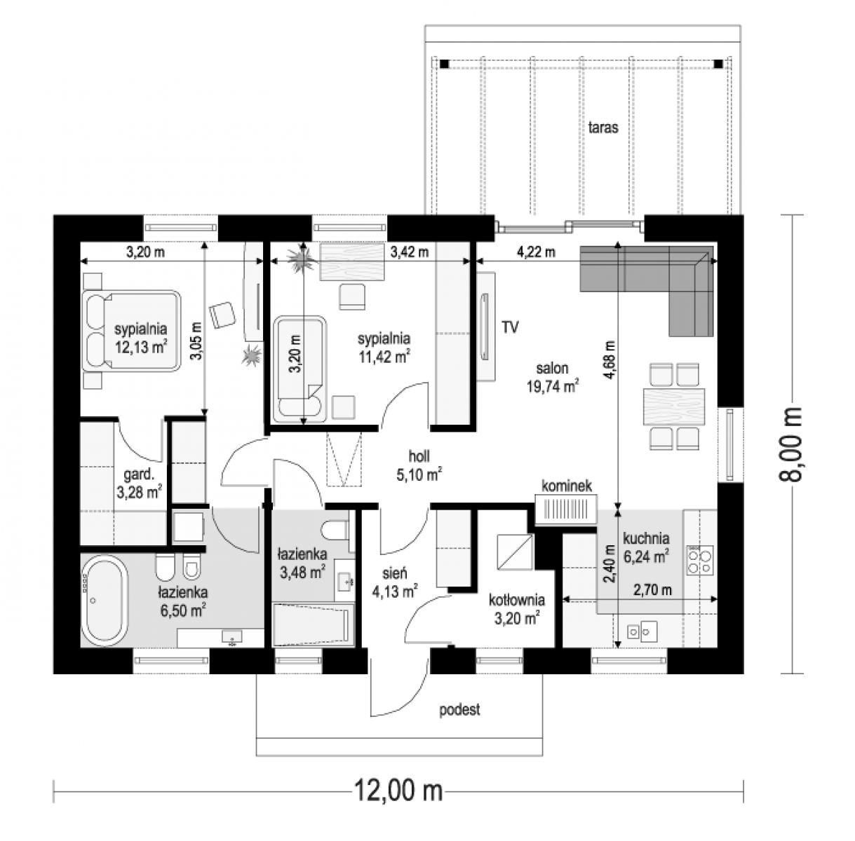 Sensowny 3 B - rzut Parter