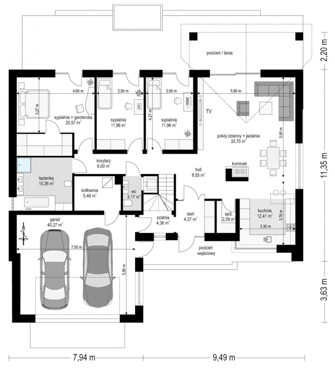 Parterowy 4 B - rzut Parter