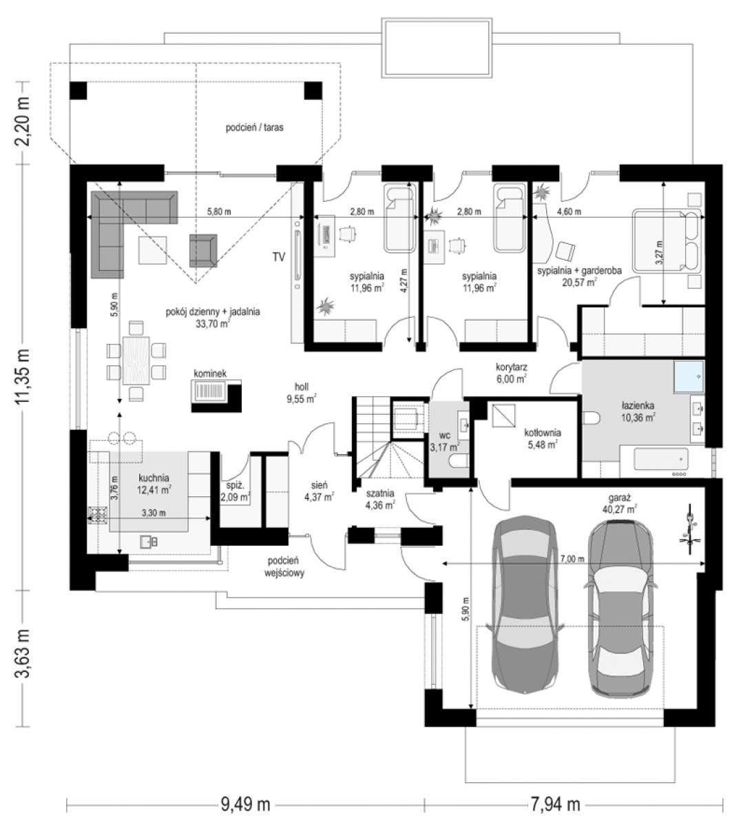 Parterowy 4 B - rzut Parter