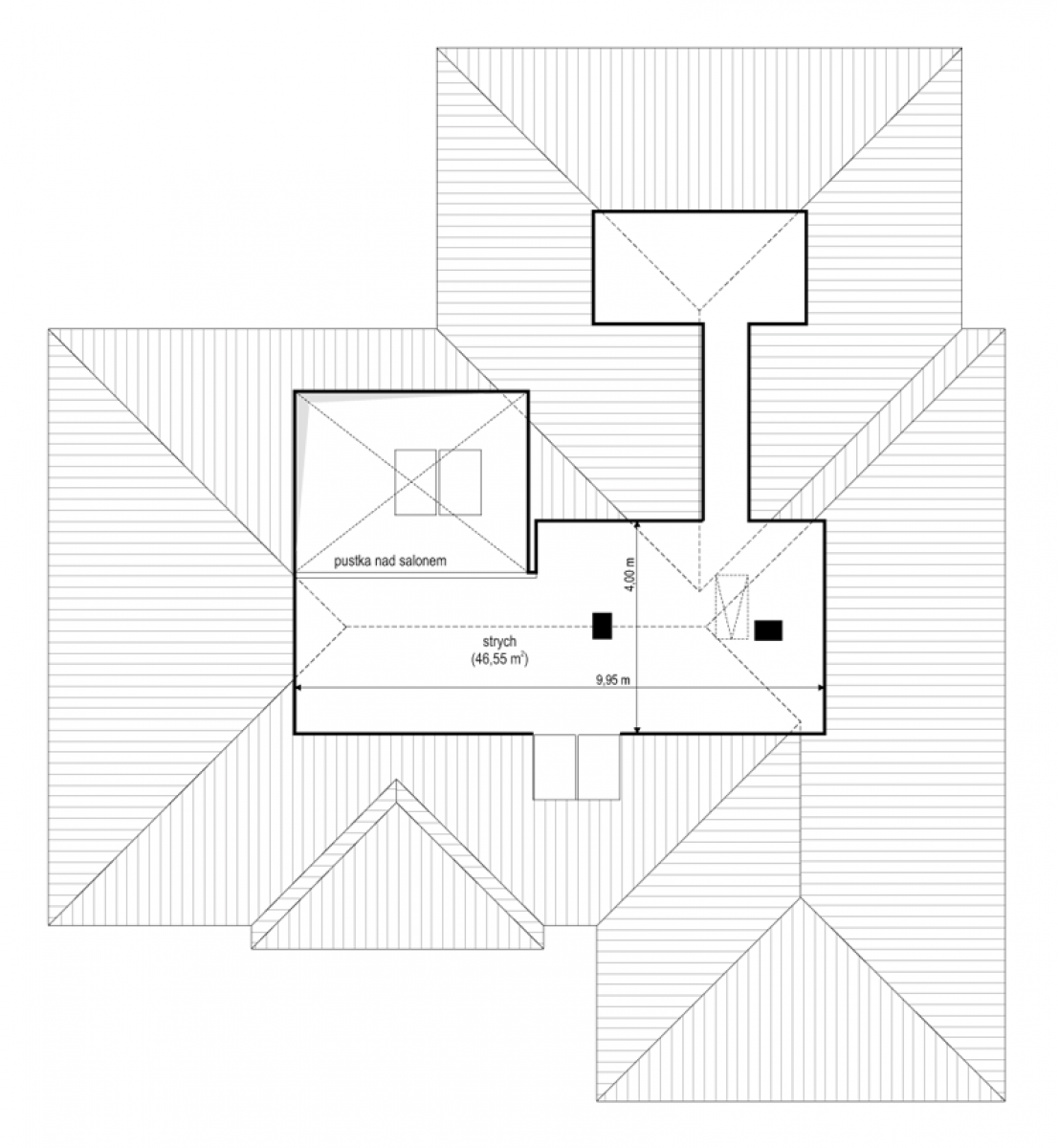 Willa Parterowa 3 - rzut Strych