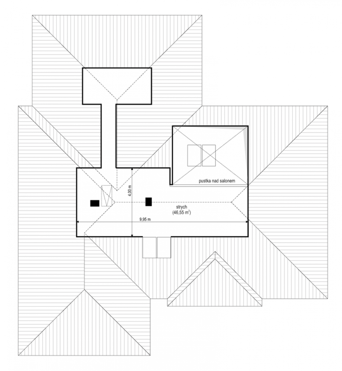 Willa Parterowa 3 - rzut Strych