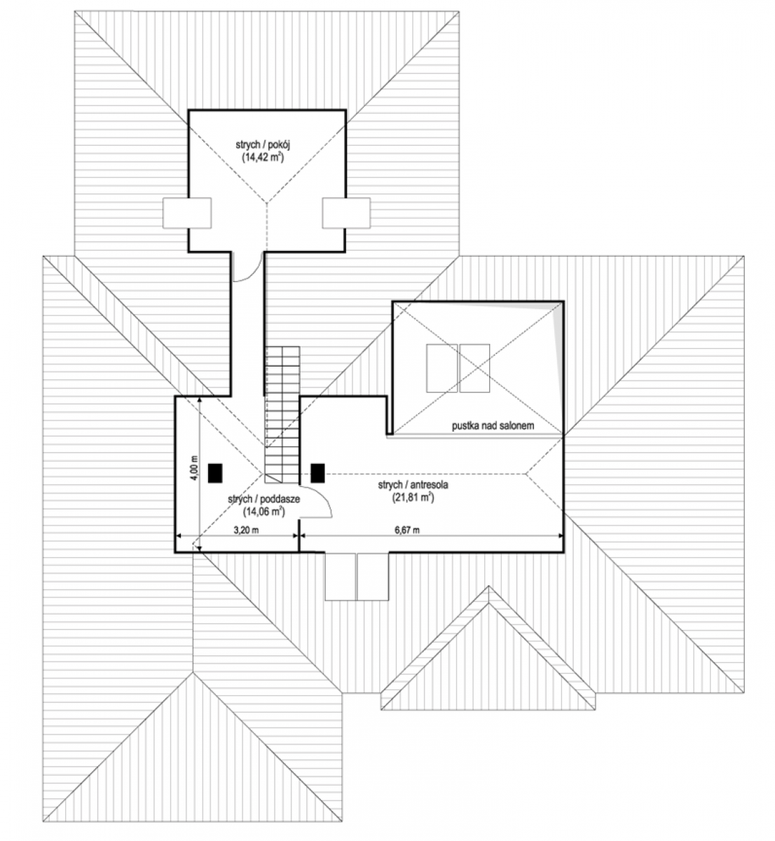 Willa Parterowa 4 - rzut Strych