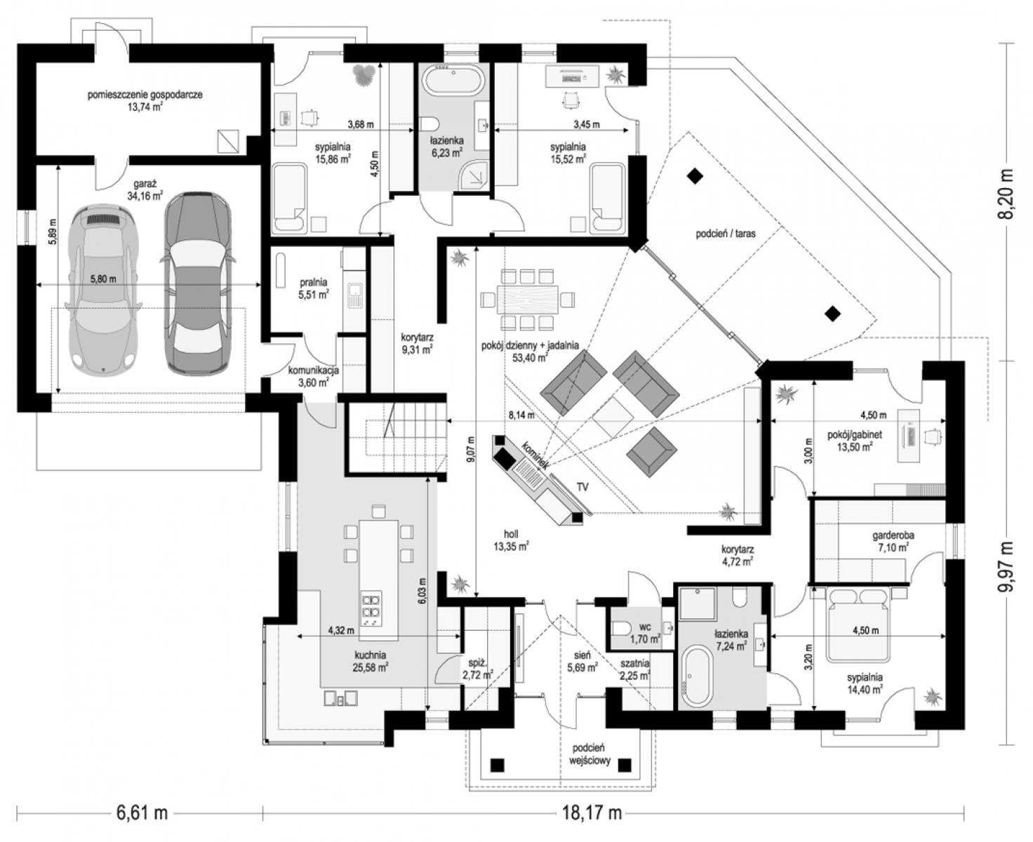 Willa Parkowa 6 modern A - rzut Parter