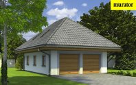 Garaż z poddaszem i pomieszczeniem gospodarczym - wizualizacja - miniatura #1